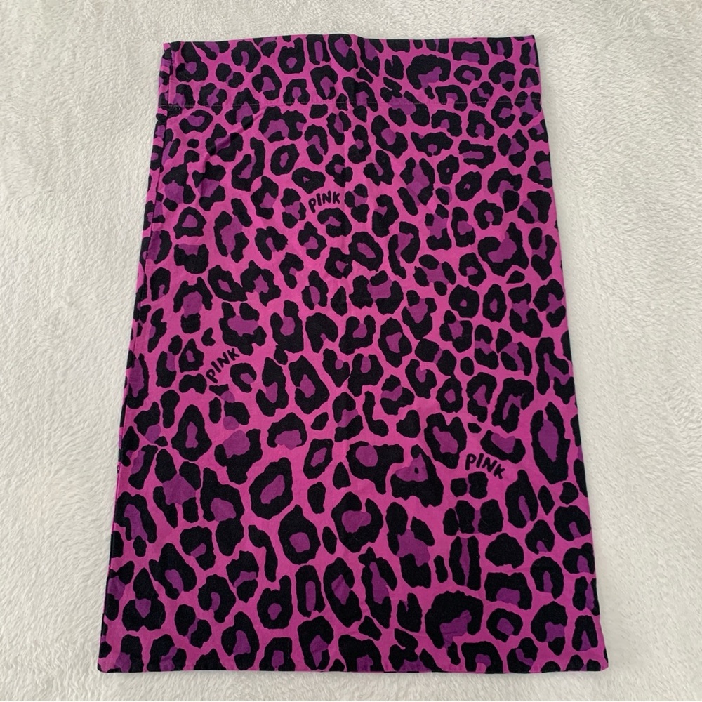 Vintage 2011 Y2K Victoria’s Secret PINK Purple Black Leopard Single Pillowcase